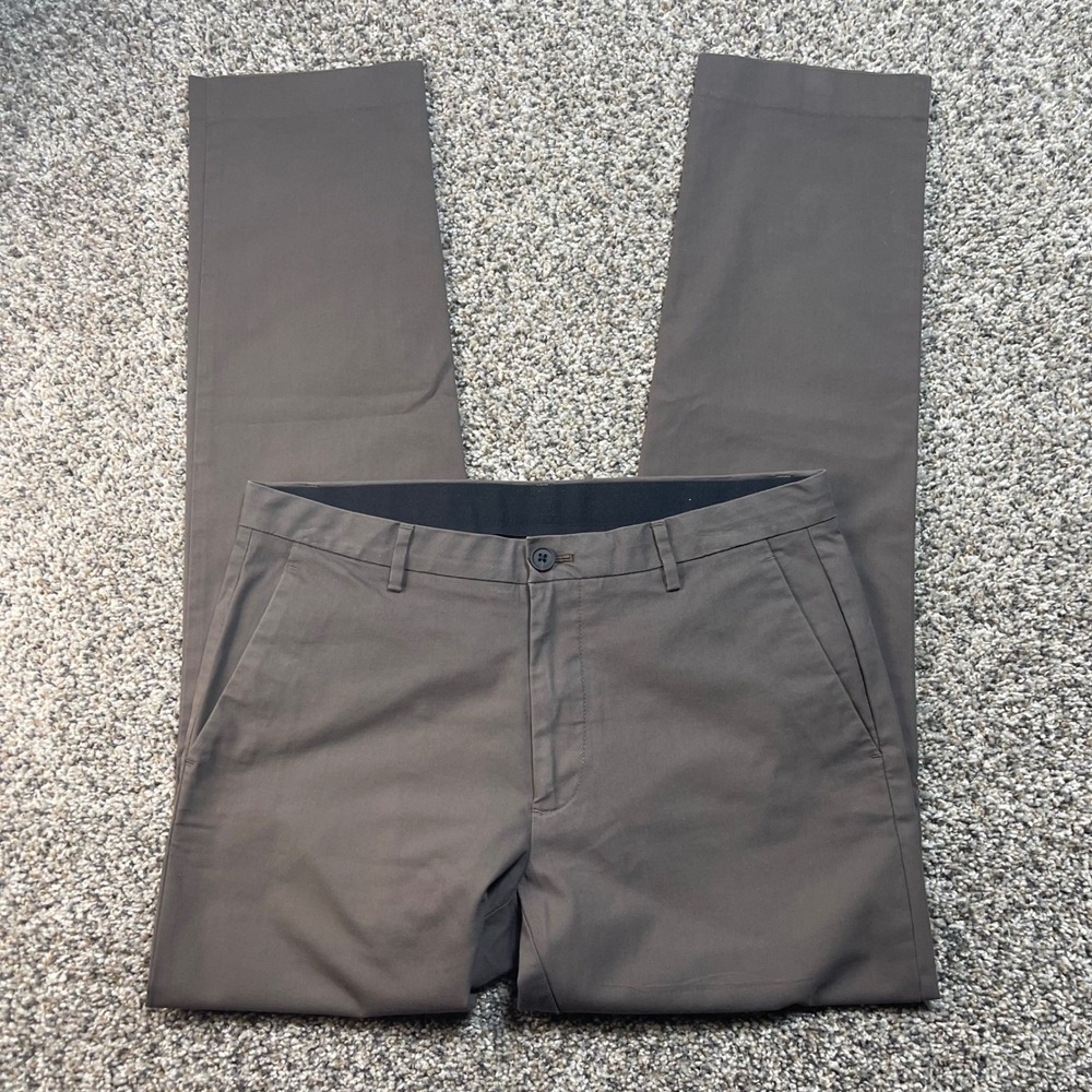 Bonobos Men's 31x31 Slim‎ Fit Dress Pants Brown Flat Front Stretch Chino Casual